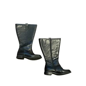 David Tate Womens Black Leather Boots Size 8W